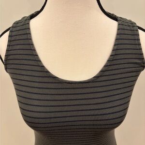 Splendid Dress Women’s Hunter Green & Black Striped Sleeveless Ribbed, XS